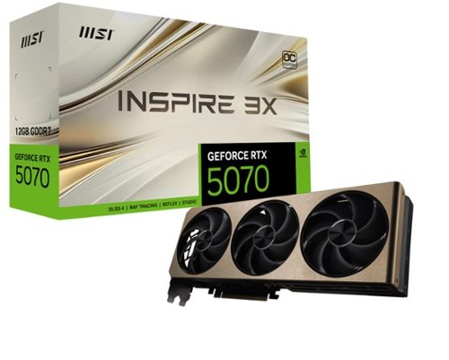 MSI - NVIDIA GeForce RTX 5070 12G INSPIRE 3X OC 12GB GDDR7 PCI Express Gen 5 Graphics Card - Black