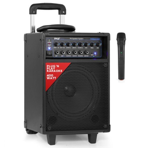 Pyle - Wireless Portable PA System, 400W Bluetooth, Rechargeable, Outdoor Speaker with Microphone - PWMA230BT-Front_Standard 