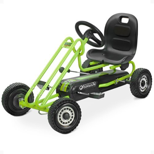 hauck - Ergonomic Pedal Ride On Go Kart Toys for Boys and Girls Ages 4 to 8, Green - Race Green-Front_Standard 