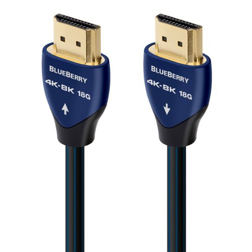 AudioQuest - Blueberry 18 10' 4K-8K 18Gbps In-Wall Rated HDMI Cable - Black with Blue Stripes-Front_Standard 