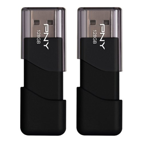  PNY - Attach 3 128GB USB 2.0 Flash Drive, 2-Pack - Black