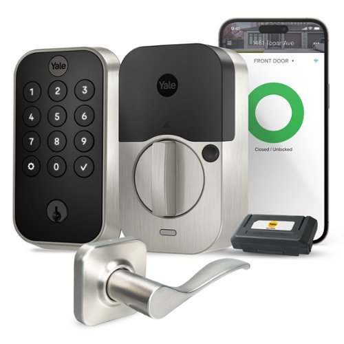 Yale - Assure Lock 2 Touch Keypad with Wi-Fi and Norwood Lever in Silver Nickel - Satin Nickel-Front_Standard 
