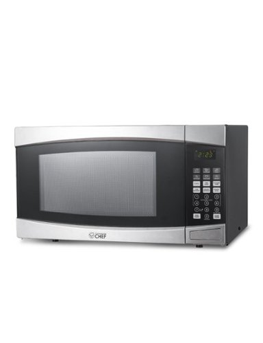 Commercial Chef - Countertop Microwave Oven 1.4 Cu. Ft. 1100W - Stainless Steel-Front_Standard 