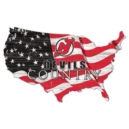 Fan Creations - New Jersey Devils USA Flag Cutout Sign - Multicolor-Front_Standard 