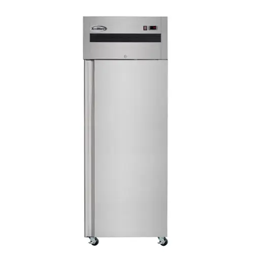 Front. Koolmore - 30 in. Solid Door Commercial Reach-In Refrigerator with Top-Mounted Compressor, 25 cu. ft. in Stainless-Steel - Stainless steel.