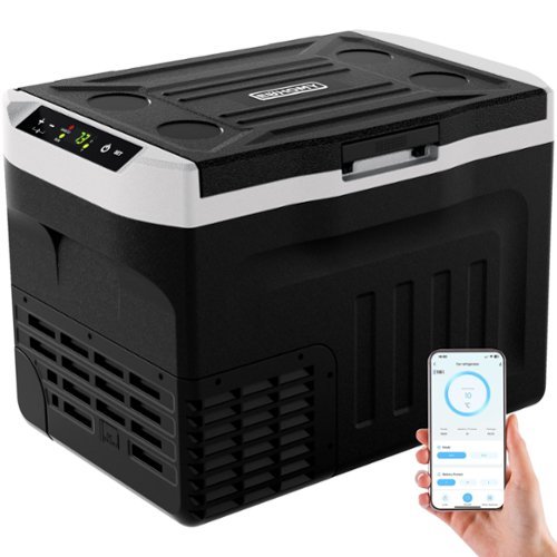Euhomy - 12V RV Refrigerator & Portable Freezer - 32QT, with APP & Panel Control, for Car/Truck/Camping - Black-Front_Standard 