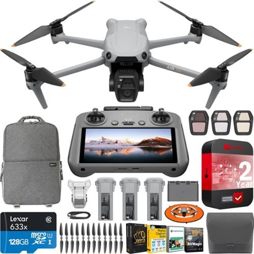 DJI - Air 3S Drone Fly More Combo w/ RC 2 Remote + Extended Warranty & Software Bundle-Front_Standard 