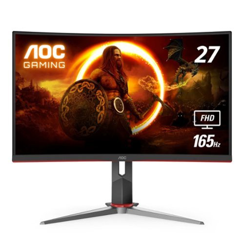 AOC - G2 Series C27G2 27" LED Curved FHD FreeSync Premium Monitor (DisplayPort, HDMI, VGA) - Black/Red-Front_Standard