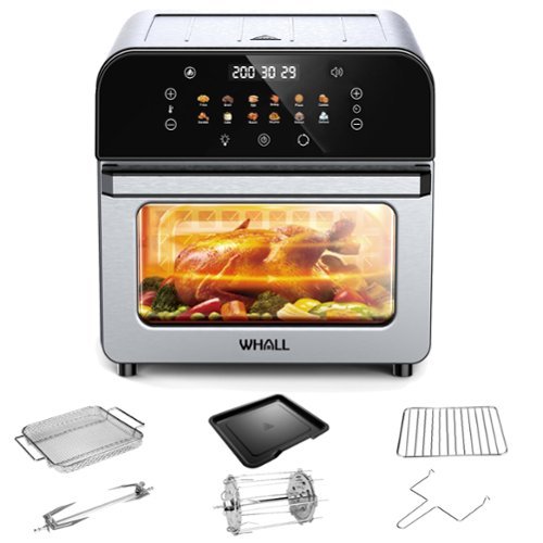 WHALL - Touchscreen Air Fryer Oven 12QT with 12 Pre-set Menus and Clear Window, Less Oil - Silver-Front_Standard 