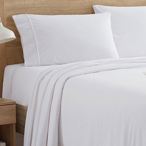 Sweet Home Collection - Solid Flannel Sheets Warm and Cozy Extra Deep Pockets, Full - White-Front_Standard 