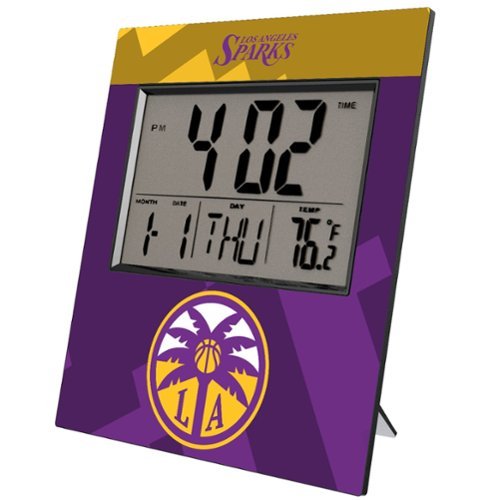 Keyscaper - Los Angeles Sparks Color Block Digital Desk Clock - Multicolor-Front_Standard 