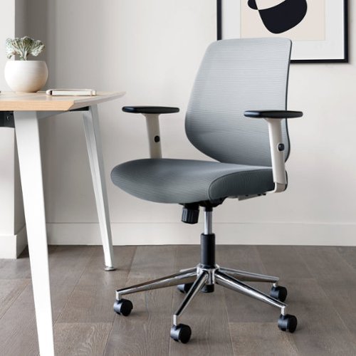 Branch Furniture - Daily Chair – Office Chair with Swivel, Lumbar Support, Adjustable Arms, Sustainable & Comfortable Seating - Slate-Front_Standard 