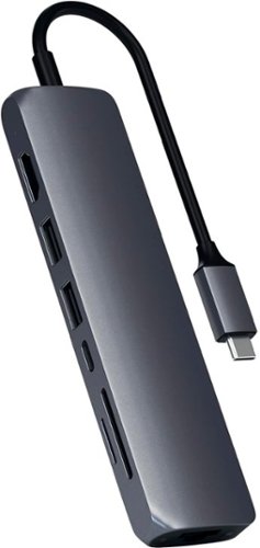 Satechi Slim Multiport USB-C Hub - Ethernet, 4K HDMI, 60W USB-C PD Charging, 2 USB-A, SD/Micro Card Readers for Mac & Windows - Space Gray WORLDWIDE DELIVERY