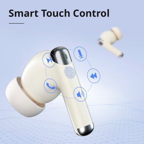 Tronsmart Sounfii R4 True Wireless In-Ear Earbuds, 12mm Drivers with Big Bass, 4 Mics ENC Clear Call, Smart Touch Control - Beige BUY IN MIDDLE EAST