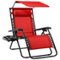 Best Choice Products - Folding Zero Gravity Recliner Patio Lounge Chair w/ Canopy Shade, Headrest, Tray - Crimson Red-Front_Standard
