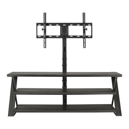 Insignia™ - 3-in-1 TV Stand for Most TVs Up to 70” - Charcoal Gray