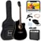 Best Choice Products - Beginner Acoustic Electric Guitar Starter Set 41in w/ Wood Cutaway Design, Gig Bag - Black-Front_Standard