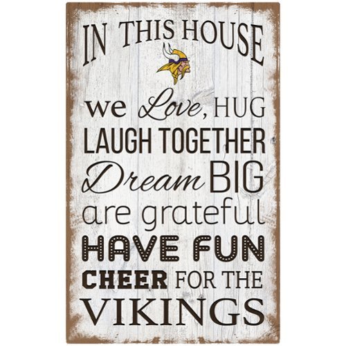 Fan Creations - Minnesota Vikings 11'' x 19'' Team In This House Sign - Multicolor-Front_Standard 