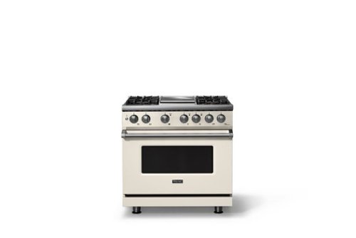 Viking - 36"W. 4 Burner Pro 5 Series 5.6 Cu. Ft. Freestanding Sealed Dual Fuel Convection Range/Griddle - Pure White - Pure White