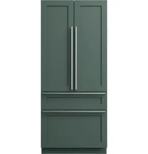 Front. Café - 36 in. Wide  20.1 Cu. Ft. Smart Built-In Counter-Depth French Door Refrigerator with True Flush Installation - Custom Panel Ready.