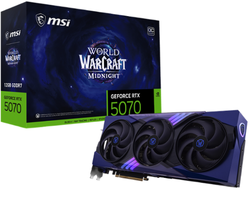 MSI - NVIDIA GeForce RTX 5070 12G World of Warcraft MIDNIGHT VOID EDITION OC GDDR7 PCI Express Gen 5 Graphics Card - Purple