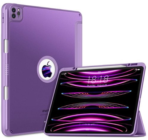 DTTO - Case​ for iPad Air 13" (M2/M3) and iPad Pro 12.9" (3rd/4th/5th/6th Gen) ,Smooth Matte Back,TPU Shockproof Frame - Purple-Front_Standard 