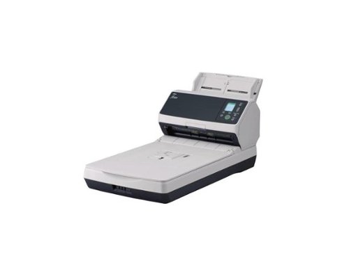 Ricoh - fi-8270 PA03810-B555 USB 3.2/Ethernet Interface Flatbed High-Speed Color Duplex Document Scanner with Flatbed - Black and White-Front_Standard 