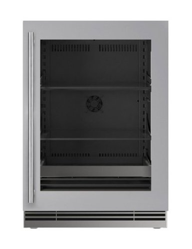 U-Line - 24"W. 5.1 Cu.Ft. Built-In Frame w. Glass Compact Beverage Center - Stainless Steel