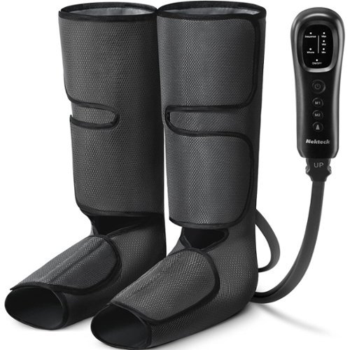 Nekteck - Leg Massager with Air Compression - Black-Front_Standard 