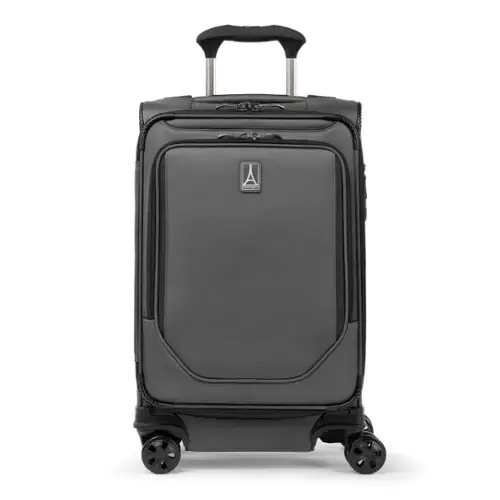 Front. Travelpro - Crew Classic Lightweight Softside Expandable 21" Carry On Spinner - Titanium Grey.