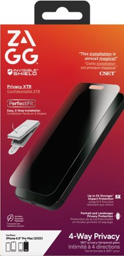 ZAGG 4-Way Privacy XTR Glass Screen Protector for Apple iPhone 17 Pro Max - Black BUY IN UAE