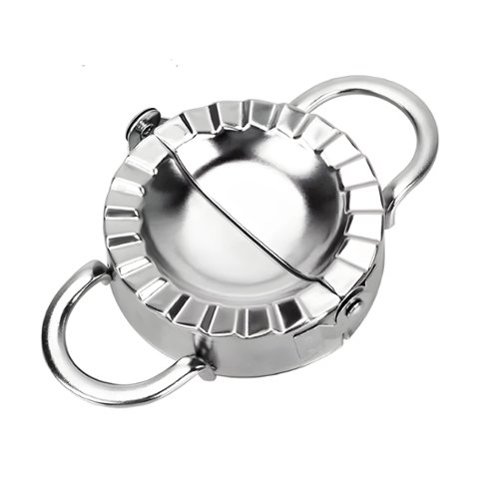 Kitcheniva - Stainless Steel Medium Size Dumpling Maker Press Mold Tool - Silver-Front_Standard 
