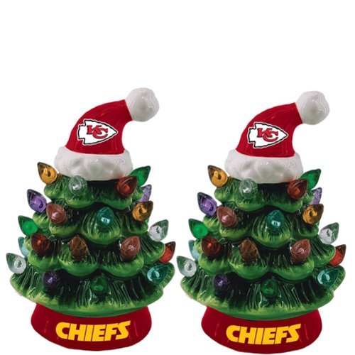 Evergreen Enterprises - Kansas City Chiefs 2-Pack 4" Ceramic LED Christmas Tree Set - Multicolor-Front_Standard 