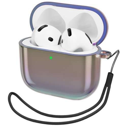 Ornarto - for AirPods 4 Case (2024), Drop-Resistant TPU with LED Visible Bling Cover for AirPods 4th Gen - Iridescent Purple-Front_Standard 