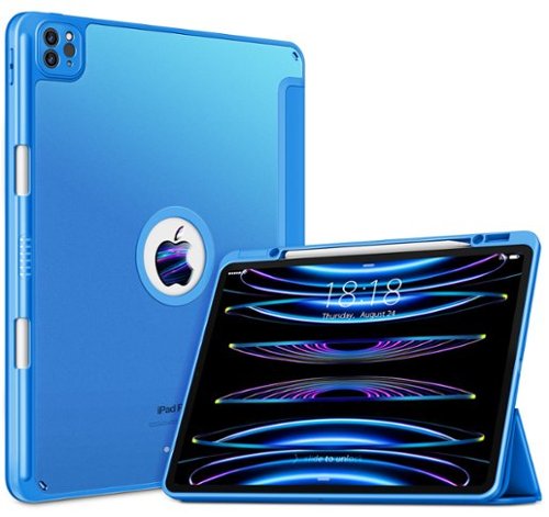 DTTO - Case​ for iPad Air 13" (M2/M3) and iPad Pro 12.9" (3rd/4th/5th/6th Gen) ,Smooth Matte Back,TPU Shockproof Frame - Ocean Blue-Front_Standard 