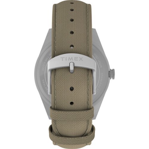Timex Men's Expedition Field Solar 43mm Watch - Tan Strap Black Dial IP Steel Case - Silver GLOBAL SHIPPING