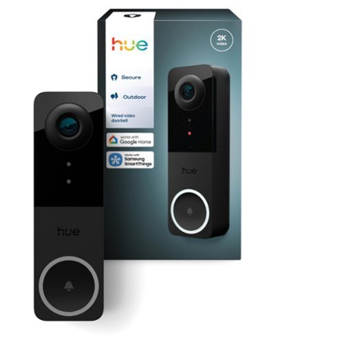 Philips - Hue Secure Video Doorbell Camera - Black-Front_Standard 