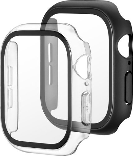 Insignia™ Bumper with Glass Screen Protector for Apple Watch 46mm - Black and Clear GLOBAL SHIPPING