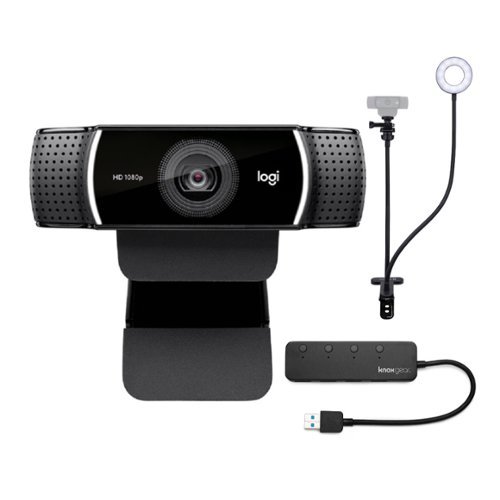 Logitech - C922 Pro Stream 1080p Webcam with Stand and 4-Port USB Hub-Front_Standard 