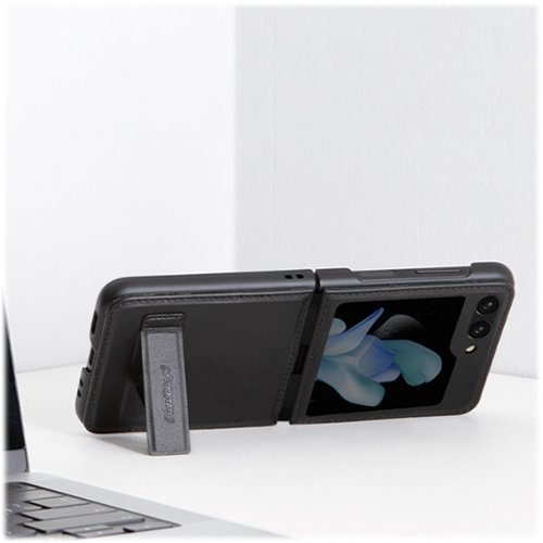 SaharaCase Leather Kickstand Case for Samsung Galaxy Z Flip5 - Black SHOP ONLINE