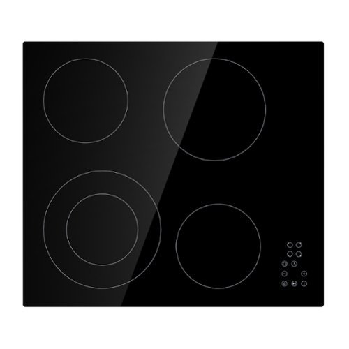 Empava - 24 in. ETL-Certified 4 EGO Heating Elements Electric Radiant Cooktop - Black-Front_Standard 