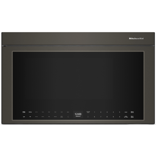 KitchenAid - 1.1 Cu. Ft. Over-the-Range Microwave Oven with Flush Built-In Design - Black Ore