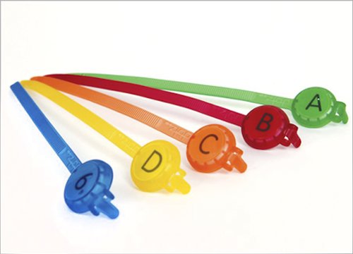  Dotz - Reusable Cord Straps (5-Count) - Red/Orange/Yellow/Blue/Green