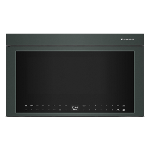 KitchenAid - 1.1 Cu. Ft. Convection Over-the-Range Smart Microwave Oven with Sensor Cooking and Flush Built-In Design - Juniper-Front_Standard 