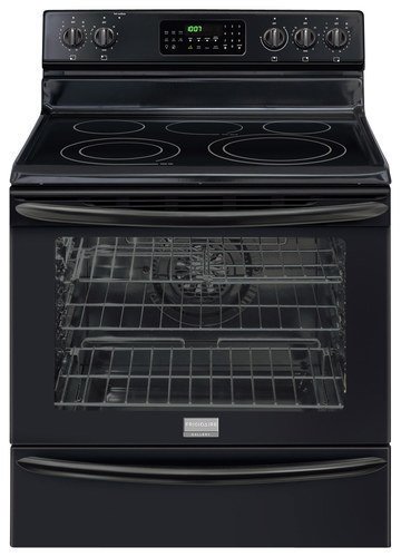Frigidaire - Gallery 30" Self-Cleaning Freestanding Electric Convection Range - Black-Front_Standard 