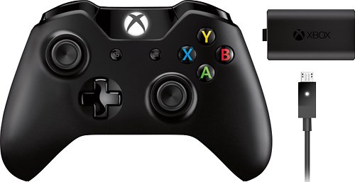  Microsoft - Wireless Controller with Play &amp; Charge Kit for Xbox One - Black