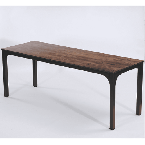 Kadyn - Dining Table, Living Room Table Rectangular, 78 inch Long Kitchen Table for 6-8 People,Rustic Brown - Brown & Black-Front_Standard