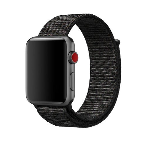 StrapsCo - Everyday Comfort Nylon Watch Band For Apple Watch - 40mm/41mm/42mm - Black-Front_Standard 