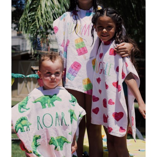 Salus Brands, LLC Rae Dunn: Yummy Kids Hooded Towel & 12 Beach Ball - Popsicle 48x 24 Poncho, Cotton Terry Beach Cover Up, Toddler 3+ GLOBAL SHIPPING