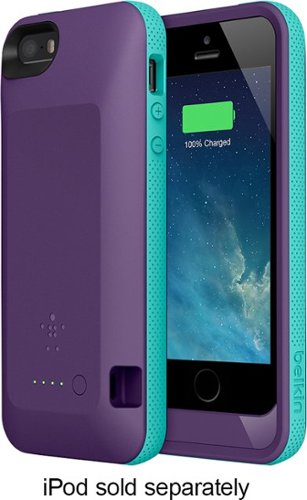  Belkin - Grip Power Battery Case for Apple® iPhone® 5 and 5s - Purple/Teal